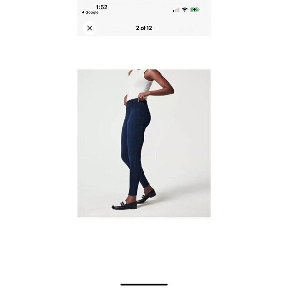 Women's SPANX Twilight Rinse Jean-ish® Ankle Leggings Size XL - Picture 2 of 15